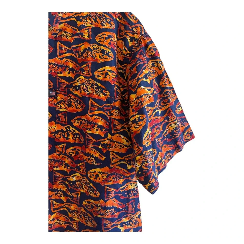 Ralph Lauren Loop Collar Camp Shirt Men's Medium Fish Print Polo Jeans NWT - Picture 3 of 4